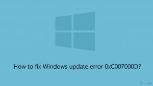 How to fix windows update error 0xc007000d