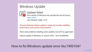 How to fix windows update error 0xc1900104 copy