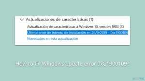 How to fix windows update error 0xc1900109