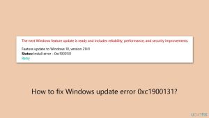 How to fix windows update error 0xc1900131