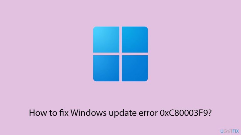 How to fix Windows update error 0xC80003F9?
