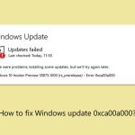 How to fix windows update error 0xca00a000
