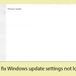 How to fix windows update settings not loading copy