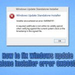 How to fix windows update standalone installer error 0x800b0101