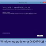 How to fix windows upgrade error 0x80070428 0x3001a copy