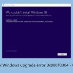 How to fix windows upgrade error x80070004 0x2000d copy