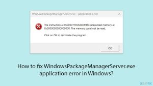 How to fix windowspackagemanagerserver exe application error in windows copy