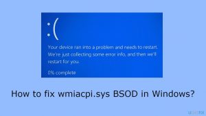 How to fix wmiacpi sys bsod in windows