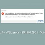 How to fix wsl error 4294967295 in windows