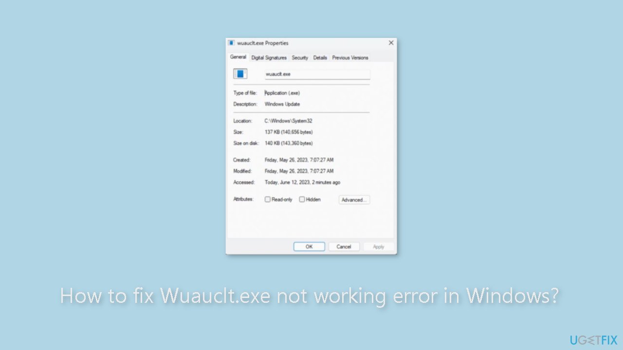 How to fix Wuauclt.exe not working error in Windows