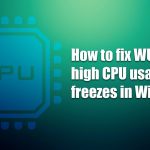 How to fix wudfhost high cpu usage and freezes in windows