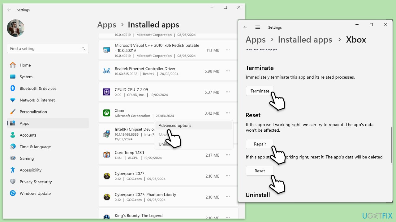 How to fix xbox app error 0x87e00006 in windows repair reset xbox app