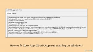 How to fix xbox app xboxpcapp exe crashing on windows