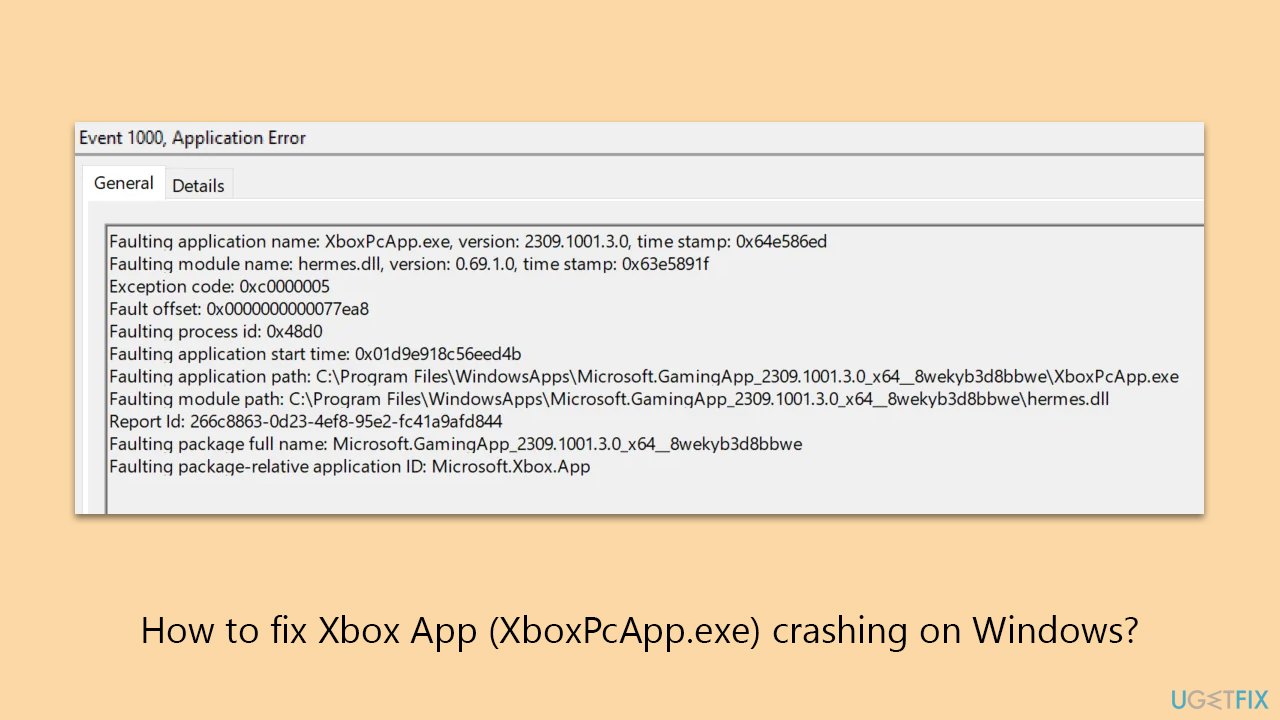How to fix Xbox App (XboxPcApp.exe) crashing on Windows?