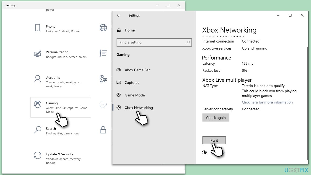 Check Xbox networking