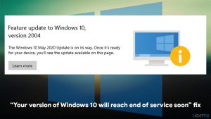 How to fix your version of windows 10 will reach end of service soon message