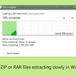 How to fix zip or rar files extracting slowly in windows