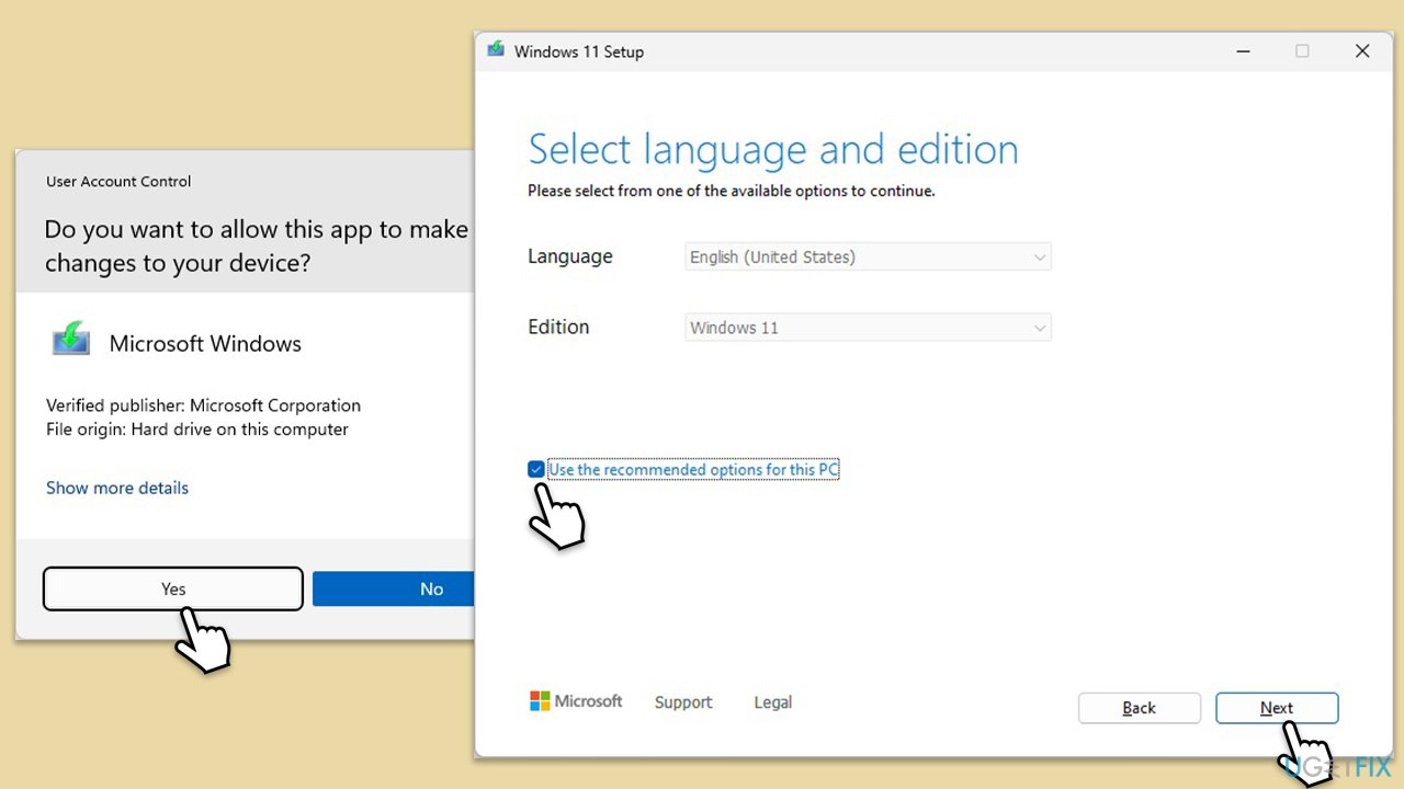 How to perform repair install in windows 11 select language copy