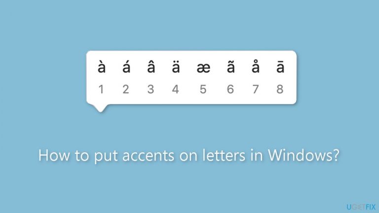 How to put accents on letters in Windows?