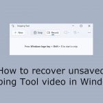 How to recover unsaved snipping tool video in windows