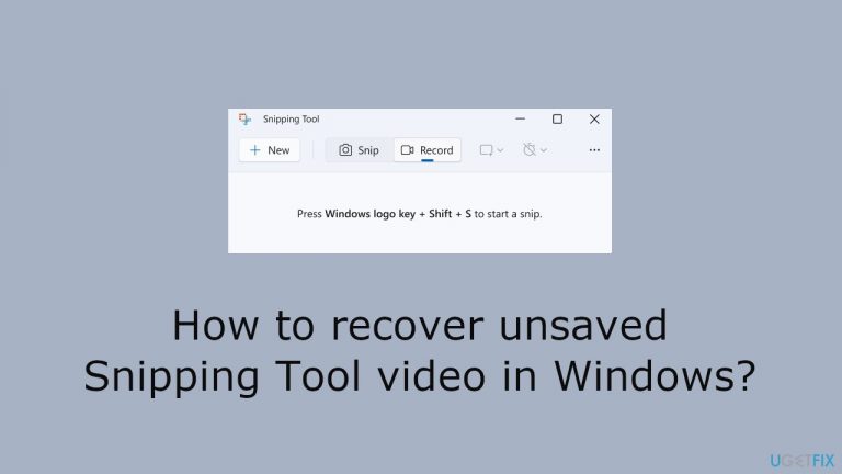 How to recover unsaved Snipping Tool video in Windows?