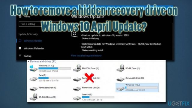 How to remove a hidden recovery drive on windows 10 april update