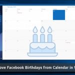 How to remove facebook birthdays from calendar in windows