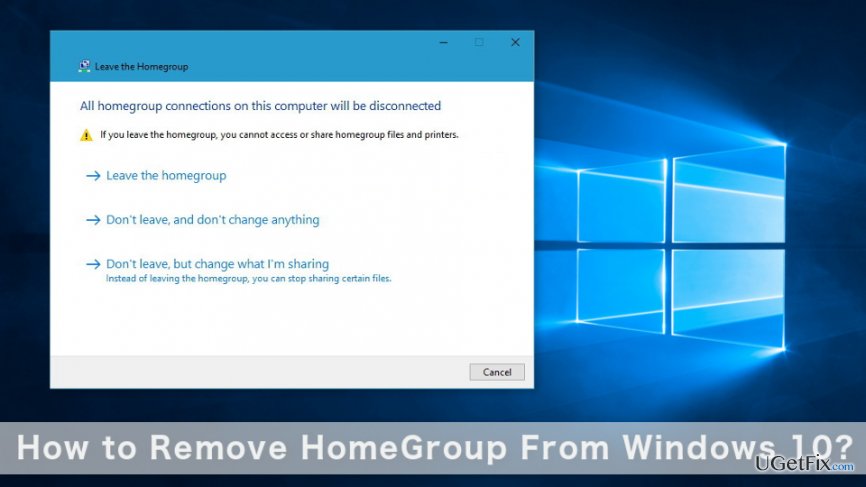 Remove HomeGroup From Windows 10