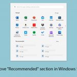 How to remove recommended section in windows start menu copy