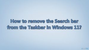 How to remove the search bar from the taskbar in windows