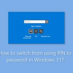 How to switch from using pin to password in windows