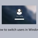 How to switch users in windows