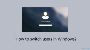 How to switch users in windows