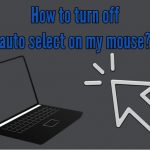 How to turn off auto select on my mouse