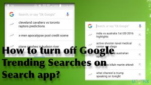 How to turn off google trending searches on search app