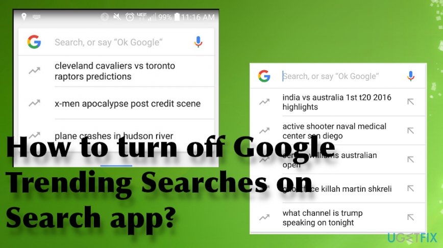 How to turn off Google Trending Searches on Search app