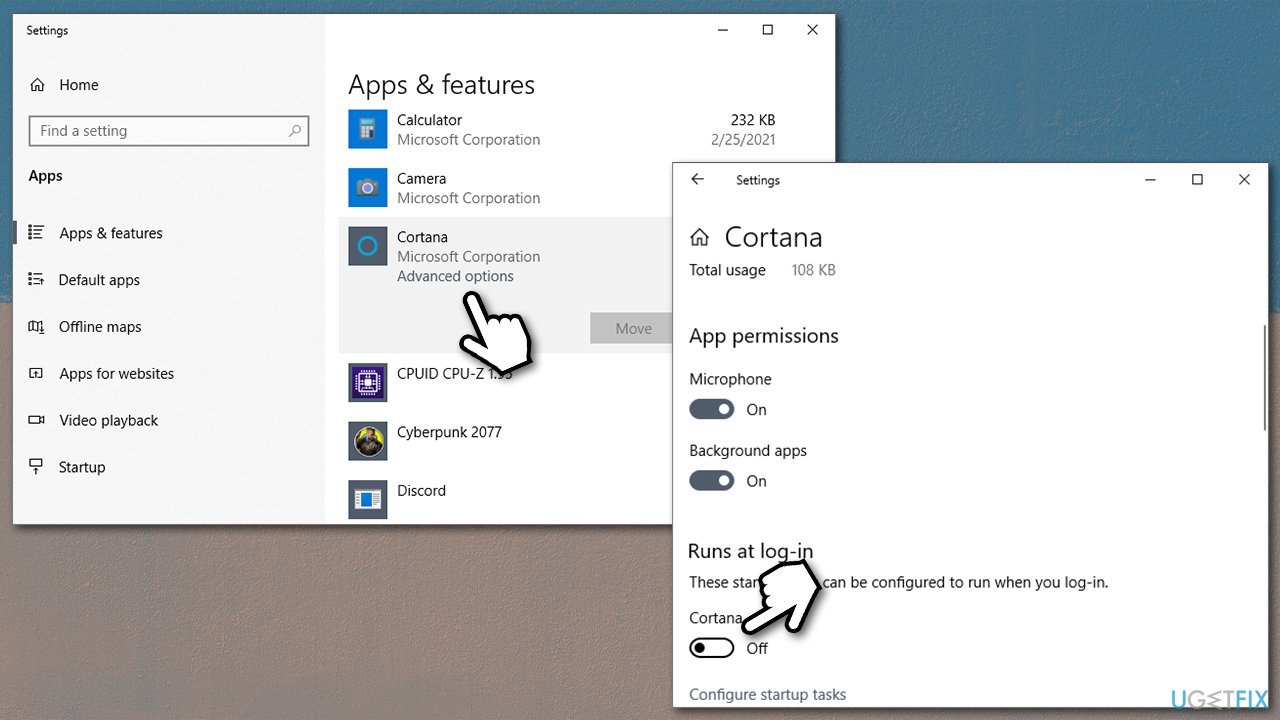 Go to Cortana's Advanced settings