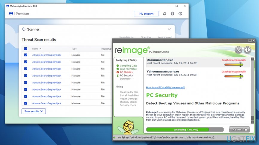 Scan your PC with anti-malware software