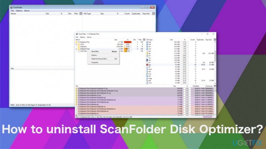 ScanFolder disk optimizer utility