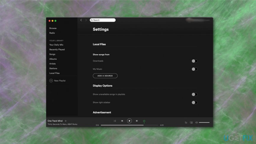 Spotify settings 