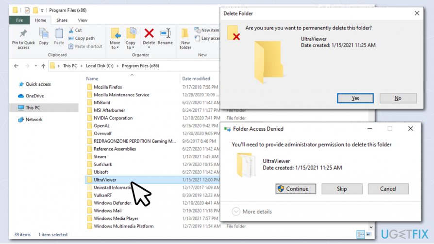 Delete files manually