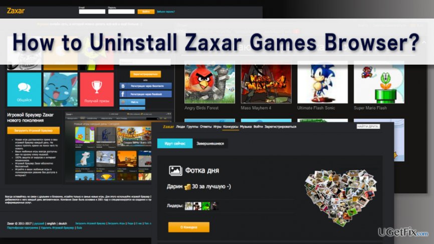 Remove Zaxar Games Browser from the computer