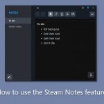 How to use the steam notes feature