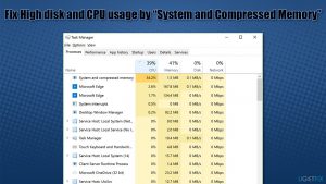 How tofix high disk and cpu usage by system and compressed memory in windows