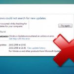 Image of error code on windows