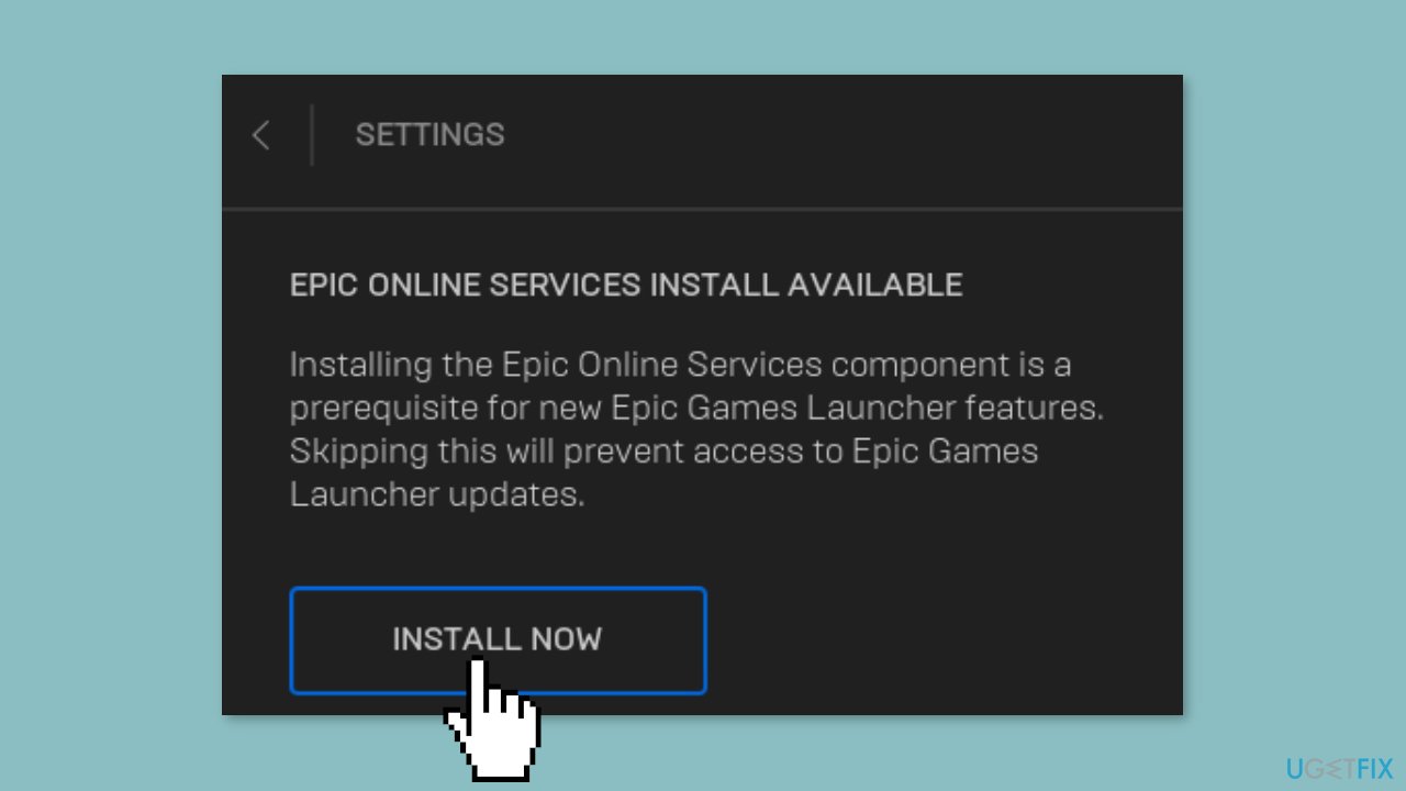 Install Epic Games Launcher Update