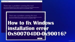 Installation error 0x800704dd 0x90016 fix