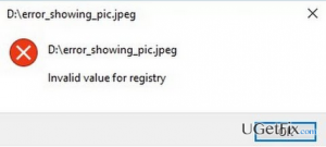 Invalid value for registry