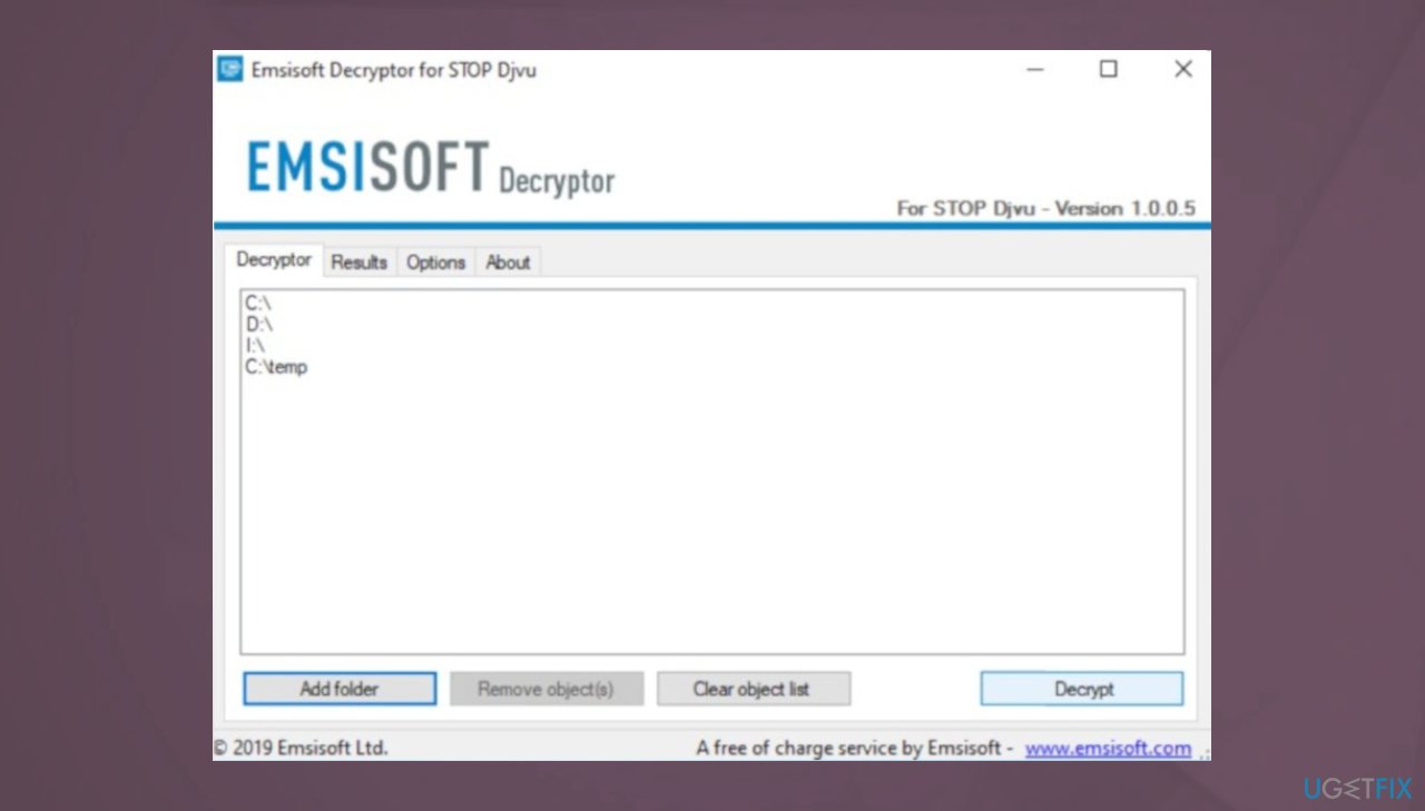 Emsisoft decrypt tool