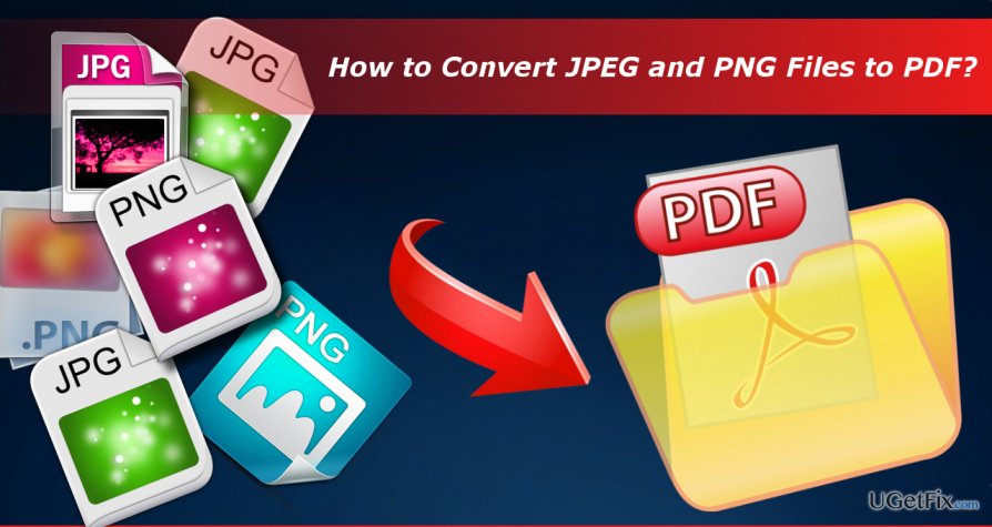 an illustration of .jpeg and .png files' conversion to PDF